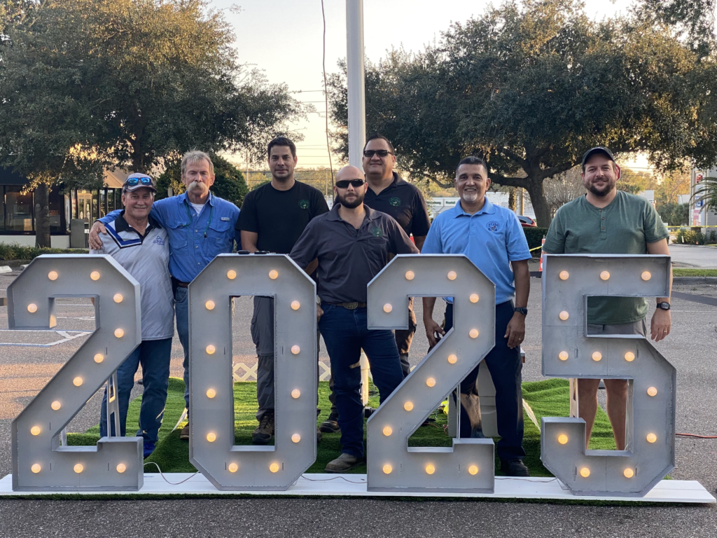 City of Apopka's NYE ball drop setup crew